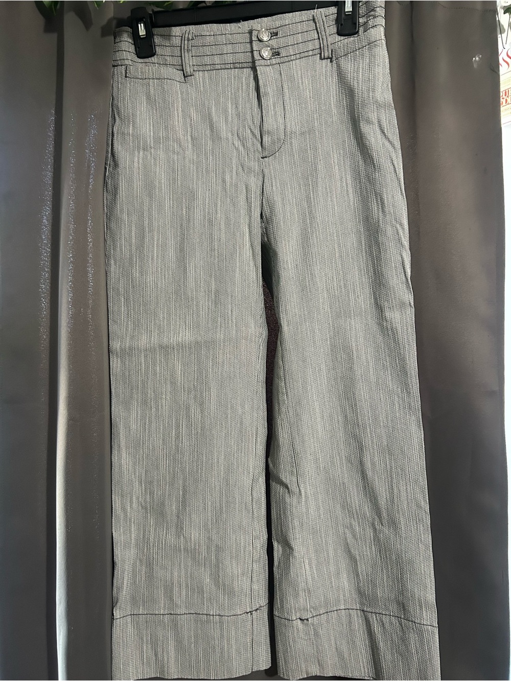 Chico's Gray Pinstripe Capris
